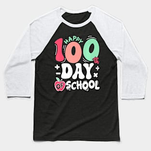 Happy 100 Days Of School Teacher 100Th Day Of School Baseball T-Shirt